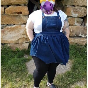 Simply Be Blue Denim Skater Skirt